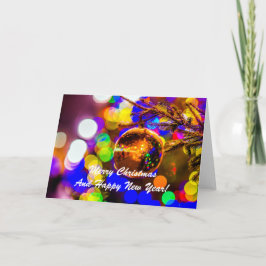 Tarjeta Festiva Fondo colorido de bolas para navidades