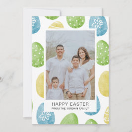 Tarjeta Festiva Fondo de huevos de acuarela elegante con foto de F