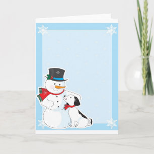 Tarjeta Festiva Fondo de Snowman