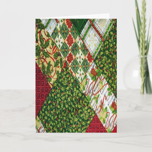Tarjeta Festiva Fondo de tejido de Navidades (Anverso)