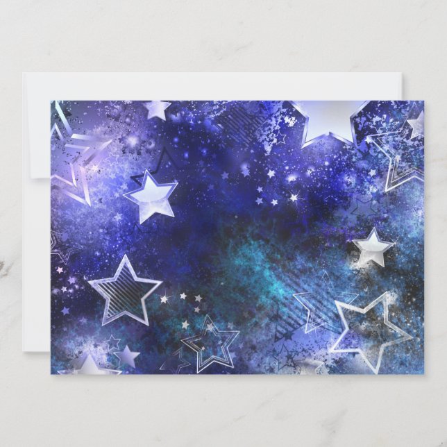 Tarjeta Festiva Fondo espacial con estrellas (Anverso)