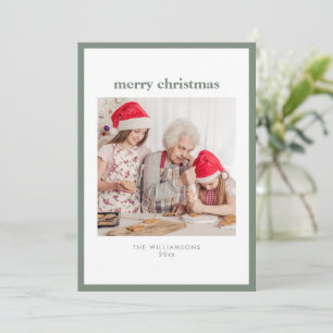 Tarjeta Festiva Fondo Navideño Simple Minimalista Moderno con Salv
