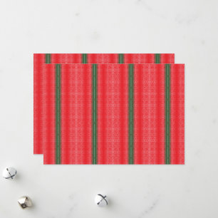 Tarjeta Festiva fondo rayado rojo y verde