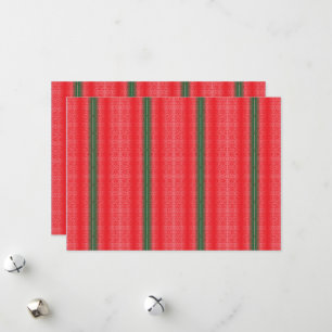 Tarjeta Festiva fondo rayado rojo y verde