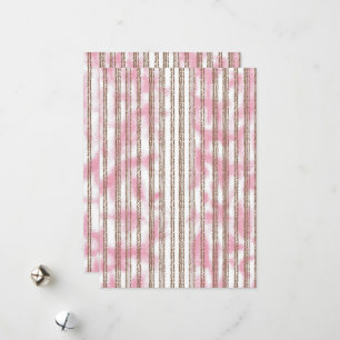 Tarjeta Festiva fondo rayado rosa y blanco