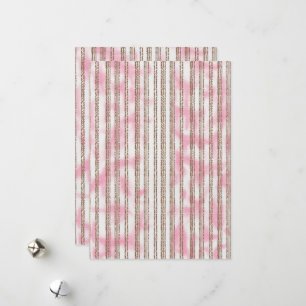 Tarjeta Festiva fondo rayado rosa y blanco