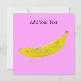 Tarjeta Festiva Fondo rosa del arte pop Banana personalizado