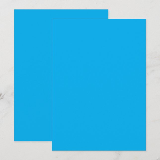 Tarjeta Festiva Fondo Sólido de Azul Cian (Anverso / Reverso)