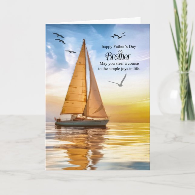 Tarjeta Festiva for Brother on Father's Day Nautical Theme Sailing (Anverso)