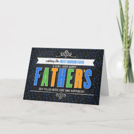 Tarjeta Festiva for Godson Colorful Typography on Fathers Day