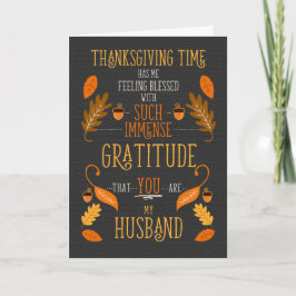 Tarjeta Festiva for Husband Thanksgiving Immense Gratitude for You
