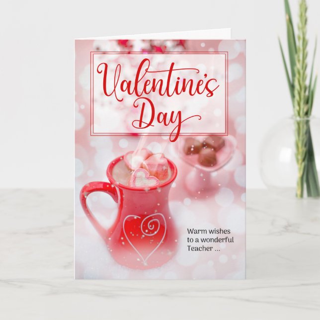 Tarjeta Festiva for Teacher Valentine's Day Warm Cocoa Treats (Anverso)