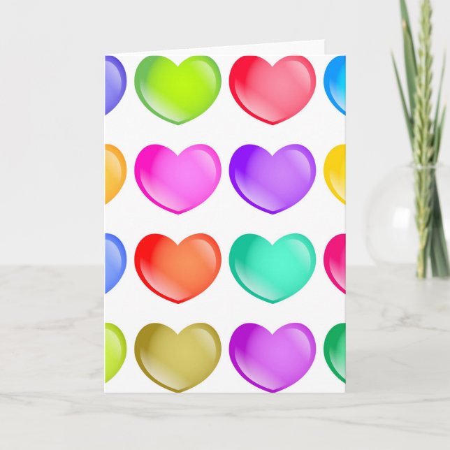 Tarjeta Festiva Formas de corazón (Anverso)