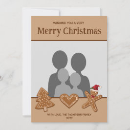 Tarjeta Festiva Formas de galletas de jengibre con tu propia foto