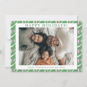 Tarjeta Festiva Formas de Lila Verde Caprichosas y Bonitas Foto Pe