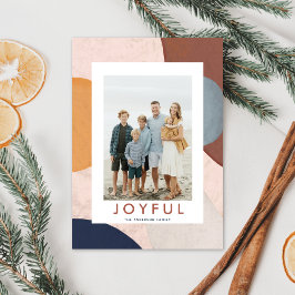 Tarjeta Festiva Formas pintadas con acuarela abstracta Foto boho