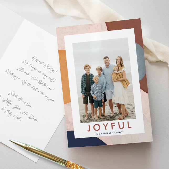 Tarjeta Festiva Formas pintadas con acuarela abstracta Foto boho (Subido por el creador)