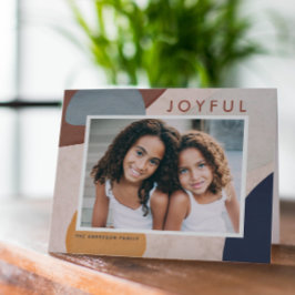 Tarjeta Festiva Formas pintadas con acuarela abstracta Foto boho