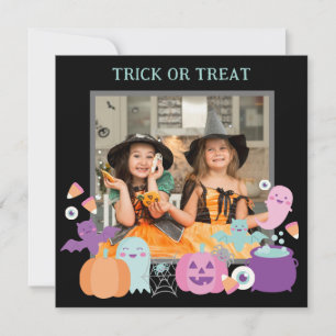 TARJETA FESTIVA FOTO ADORABLE DE HALLOWEEN
