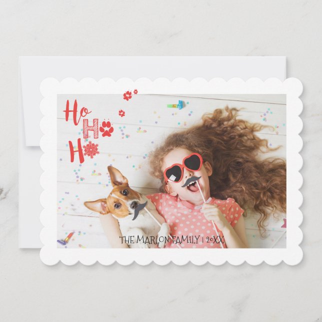 Tarjeta Festiva Foto alegre del mascota del día de fiesta de las (Anverso)