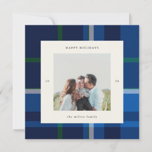 Tarjeta Festiva Foto atrevida a cuadros Preppy