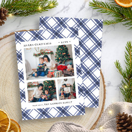 Tarjeta Festiva Foto azul de los navidades