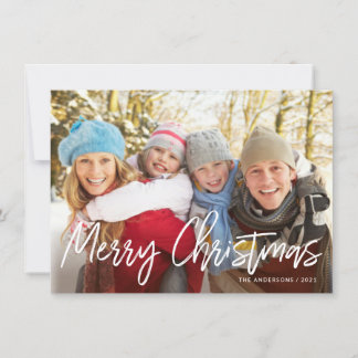 Tarjeta Festiva Foto blanca manuscrita de la escritura de las