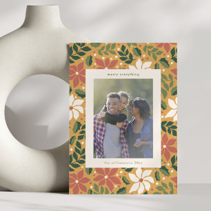 Tarjeta Festiva Foto Botánica Amarillo Verde Alegre Todo