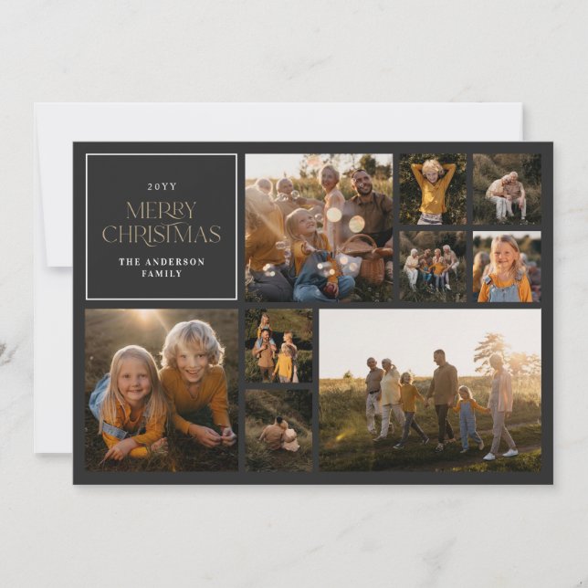 Tarjeta Festiva Foto botánica de acuarela del follaje de los navid (Anverso)