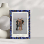 Tarjeta Festiva Foto botánica de Hanukkah de color azul boho moder<br><div class="desc">Tarjeta de vacaciones de fotos botánicas de Hanukkah amarillo azul boho moderno</div>