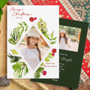 Tarjeta Festiva Foto botánica de vegetación elegante 