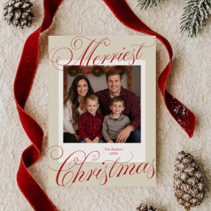Tarjeta Festiva Foto caligráfica de los Navidades más ricos