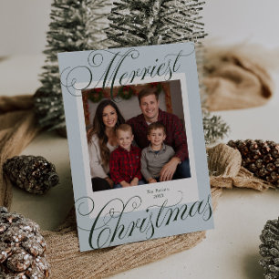 Tarjeta Festiva Foto caligráfica de los Navidades más ricos