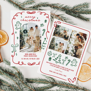 Tarjeta Festiva Foto caprichosa de la familia