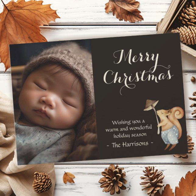 Tarjeta Festiva Foto caprichosa de Navidades de animales de Woodla (Subido por el creador)