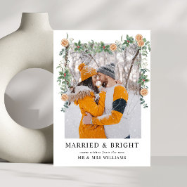 Tarjeta Festiva Foto casada y brillante | Naranjas navidades