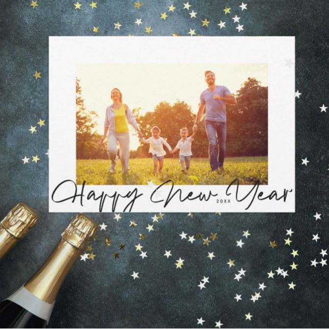 Tarjeta Festiva Foto Casual Feliz Año Nuevo (Subido por el creador)