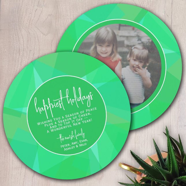 Tarjeta Festiva Foto circular verde transparente moderno - más fel (Subido por el creador)