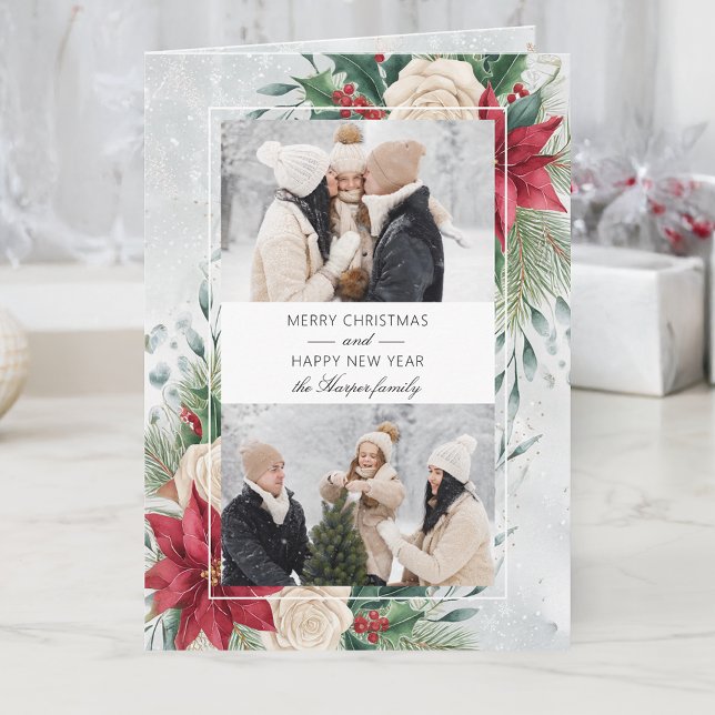 Tarjeta Festiva Foto clásica de dos botánicos de invierno (Subido por el creador)