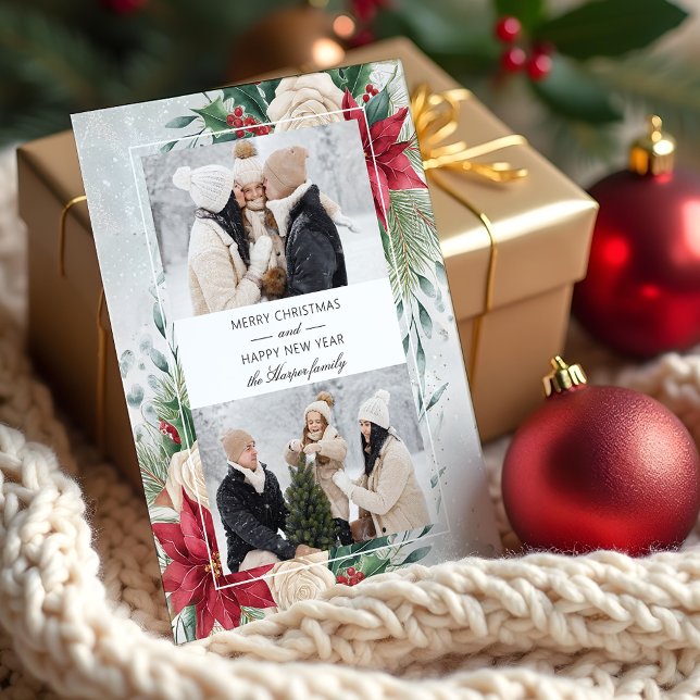 Tarjeta Festiva Foto clásica de dos botánicos de invierno (Subido por el creador)