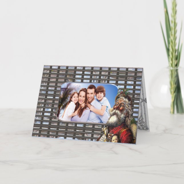 Tarjeta Festiva Foto clásica de Santa Card, navidades (Anverso)