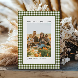 Tarjeta Festiva Foto clásica y elegante de la familia Gingham