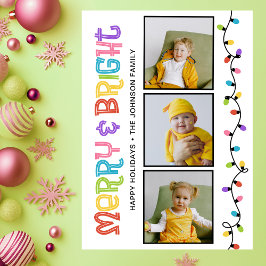 Tarjeta Festiva Foto Colorida Alegre y Brillante
