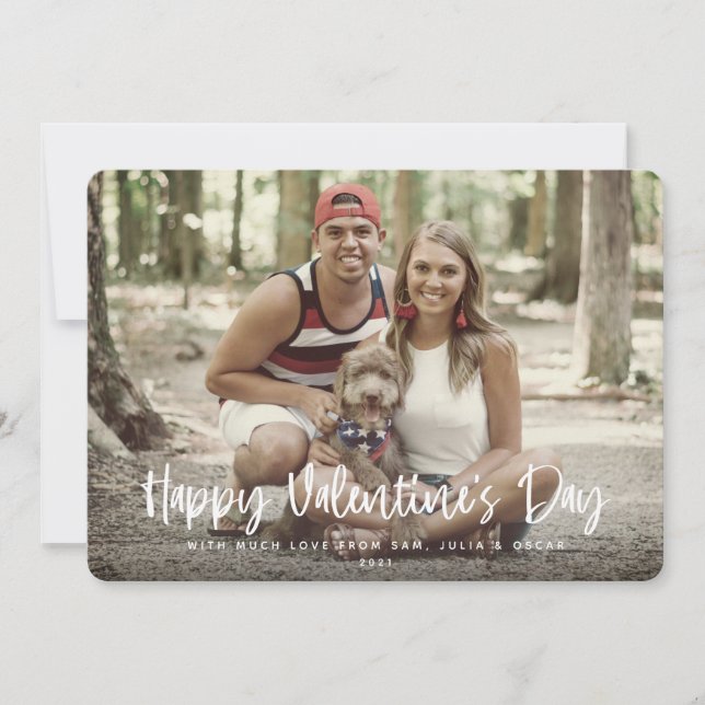 Tarjeta Festiva Foto completa del Día de San Valentín Feliz (Anverso)