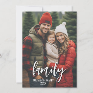 Tarjeta Festiva Foto completa - Texto de familia con guión persona