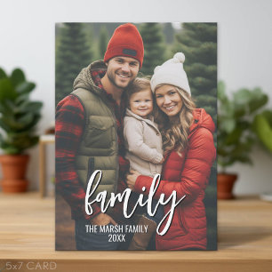 Tarjeta Festiva Foto completa - Texto de familia con guión persona