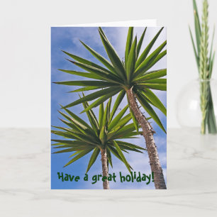 Tarjeta Festiva Foto con efecto de pintura de hojas de palmera Yuc
