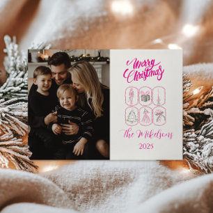 Tarjeta Festiva Foto Coquette Navideño de Cascanueces Rosa