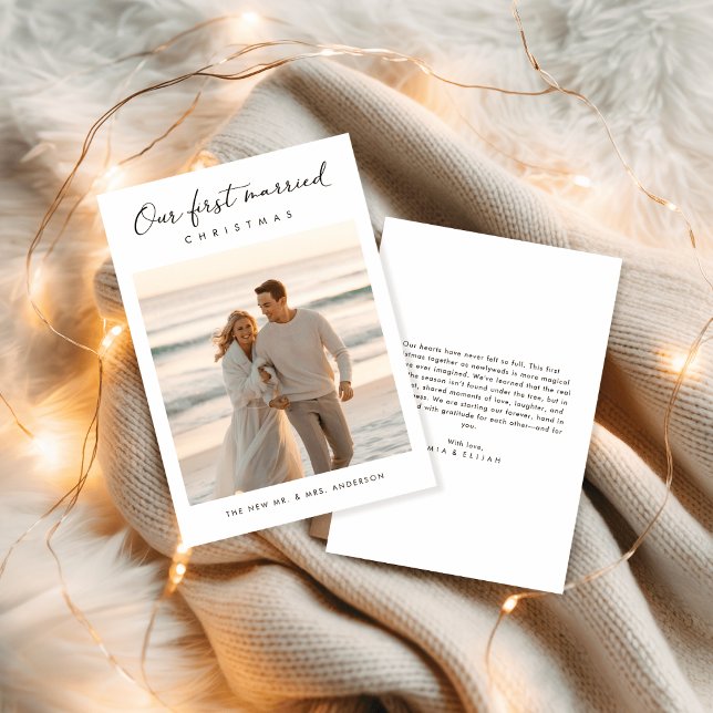 Tarjeta Festiva Foto costera de nuestros primeros Navidades casado (Subido por el creador)