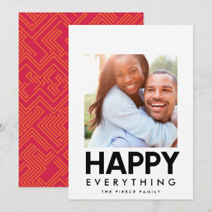 Tarjeta Festiva Foto cuadrada moderna de todo feliz